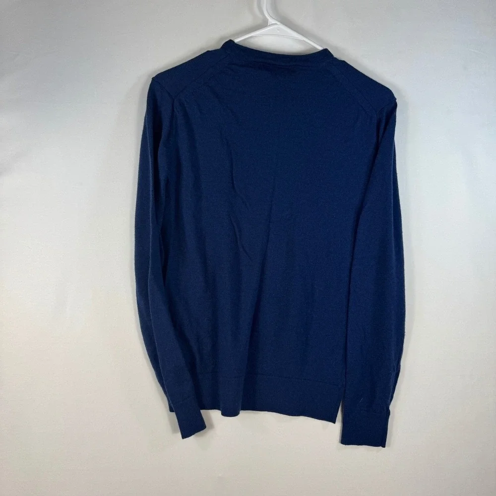 Banana Republic Mens Navy Blue 100% Merino Wool Crewneck Sweater Size S Small